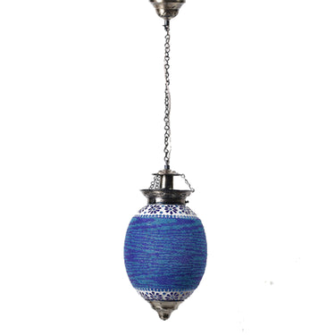 Blue mosaic glass pendant ceiling lamp - Craftkriti
