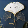 White Leaf Metal Wall Clock - Craftkriti