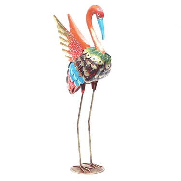 Multicolour Metal Crane Showpiece