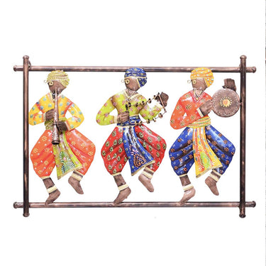 Three Dancing Musicians Wall Metal Frame