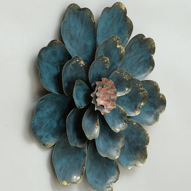Metal Blue Flower Wall Art - Craftkriti