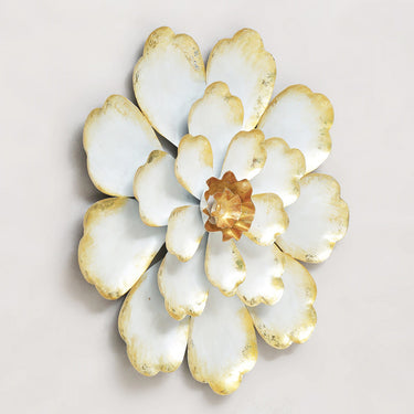 Metal Decorative White Flower Wall Art - Craftkriti