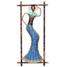 Blue Metal Single Frame Lady Figurine Wall Art - Craftkriti