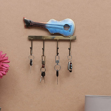 Blue Guitar Metal Wall Hook - Craftkriti