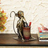 Multicolour Bura Mat Bolo Monkey Pen Stand - Craftkriti