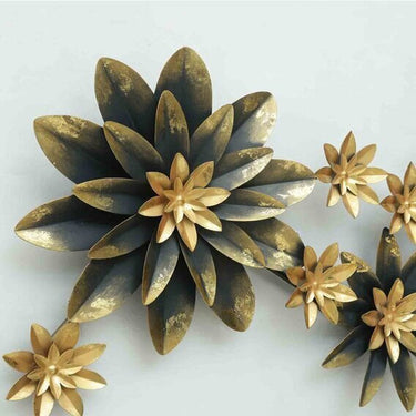 Green Gold Leaf Metal Wall Art