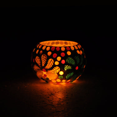 Mosaic unique tea light holder - Craftkriti