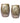 Golden Handcrafted Jali Cut Indoor Metal Mudda Furniture Set of 2