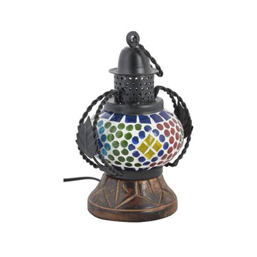 Mosaic glass table and hanging lantern - Craftkriti