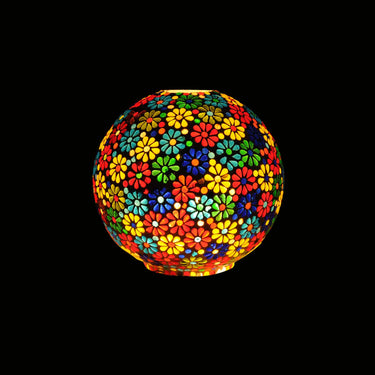 Multicolour Mosaic Glass Round Pendant Ceiling Lamp - Craftkriti