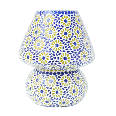 Blue multicoloured glass table lamp - Craftkriti