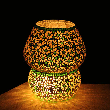Multicolour mosaic glass luxuriate table lamp - Craftkriti