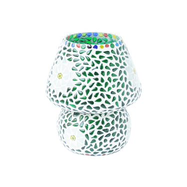 Green Mosaic Glass Elegant Table Lamp - Craftkriti