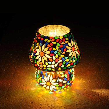 Multicolour mosaic glass table lamp - Craftkriti