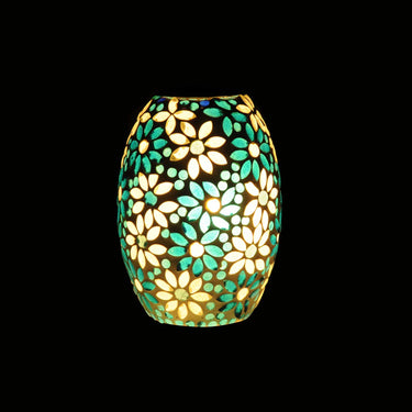 Blue glass flowers pendant ceiling lamp - Craftkriti