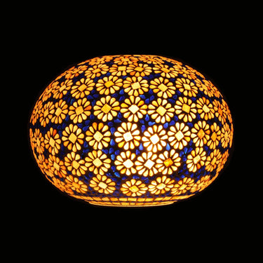 Mosaic multicolour glass ceiling pendant lamp - Craftkriti