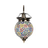 Colourful beads flower mosaic wall lamp - Craftkriti