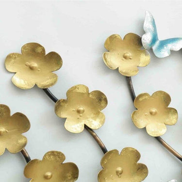 Flower Tree with Butterfly Metal Wall Art