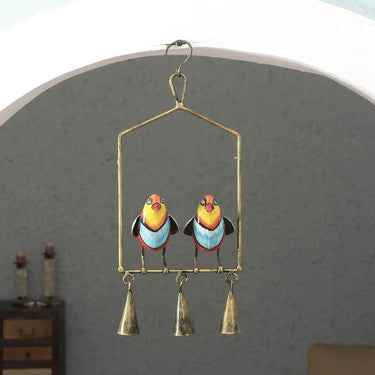 Metal Multicolour Hanging Bird Figurine - Craftkriti