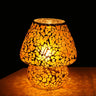 Yellow glass mosaic crackled table lamp - Craftkriti